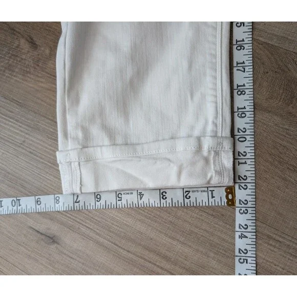 J Jill Denim Size 16 Authentic Fit Cropped White Stretch Jeans Cuffed Preppy - Picture 10 of 12